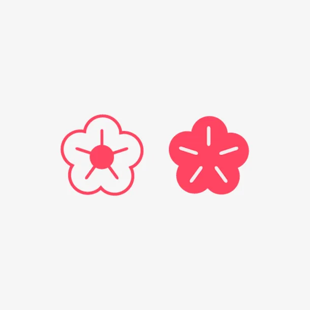 春天粉色花朵撞色免抠