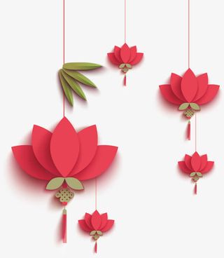 红色花灯免抠