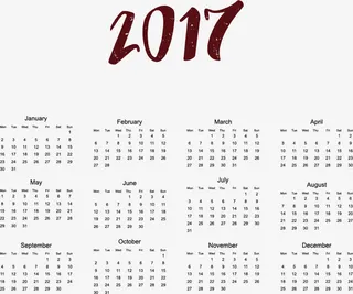 2017挂历矢量图免抠