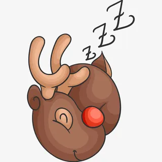 睡觉的小鹿免抠