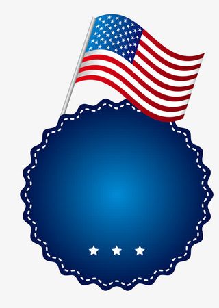 红蓝色红旗免抠