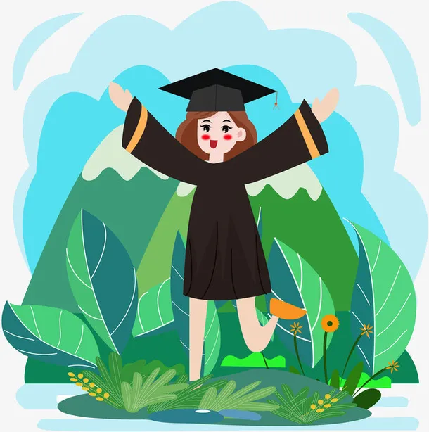 毕业季跳起来的女孩免抠