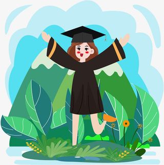 毕业季跳起来的女孩免抠