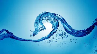 蓝色科技感水花水纹飞溅免抠