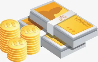 100元的金币和钞票免抠