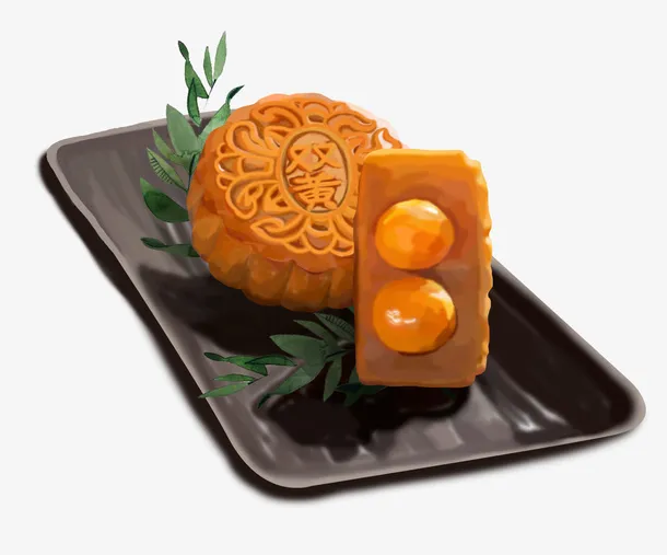 中秋的蛋黄月饼3333免抠