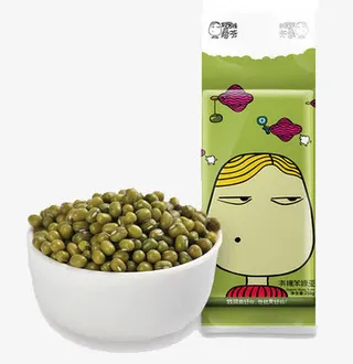 一碗绿豆包装袋绿色免抠