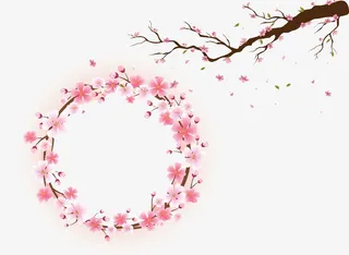 免扣桃花花瓣免抠