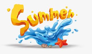 唯美精美卡通summer夏日水免抠