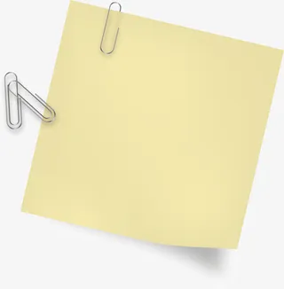 黄色夹子便利贴免抠