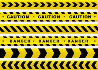 黄黑警告警戒线免抠