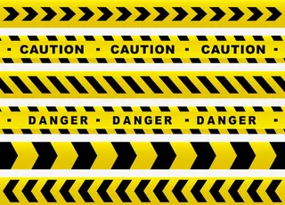 黄黑警告警戒线免抠