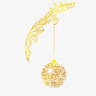 圣诞节烫金圣诞球装饰花纹免抠图免抠