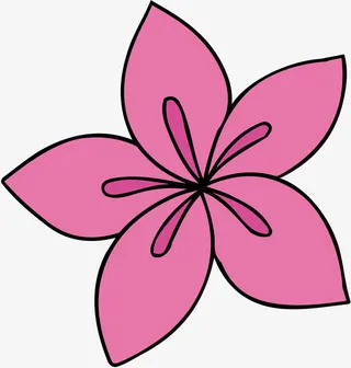 卡通手绘花瓣免抠