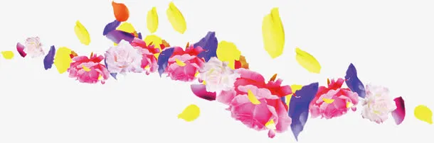 中秋节彩色花红朵国庆免抠