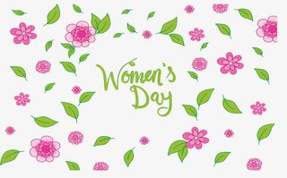 飘扬粉红花朵海报免抠