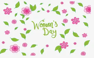 飘扬粉红花朵海报免抠