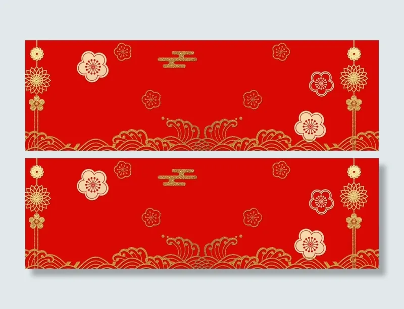 新年红色微立体金色喜庆banner高清