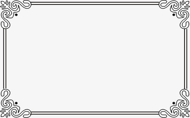 黑色创意复古花纹边框创意免抠