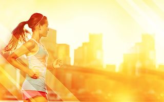 阳光健身房跑步户外海报背景psd高清