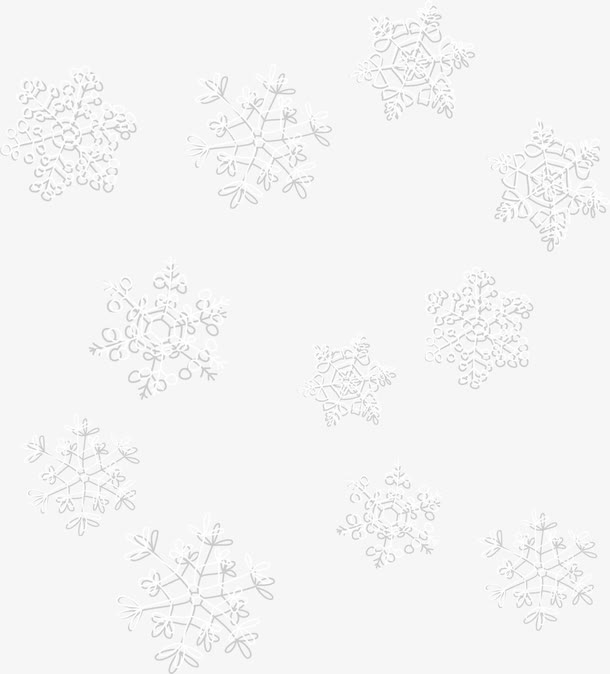 冬季纯洁白色雪花免抠