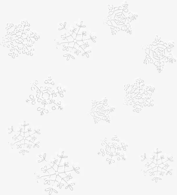 冬季纯洁白色雪花免抠