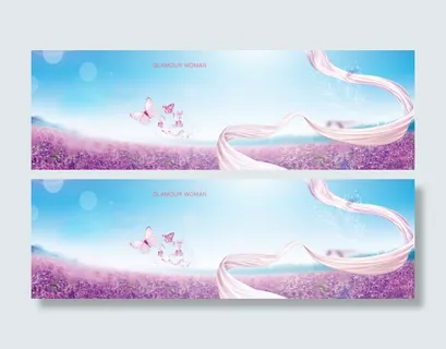 薰衣草彩带背景 薰衣草彩带背景