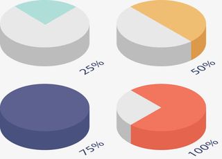 矢量手绘饼状图数据免抠
