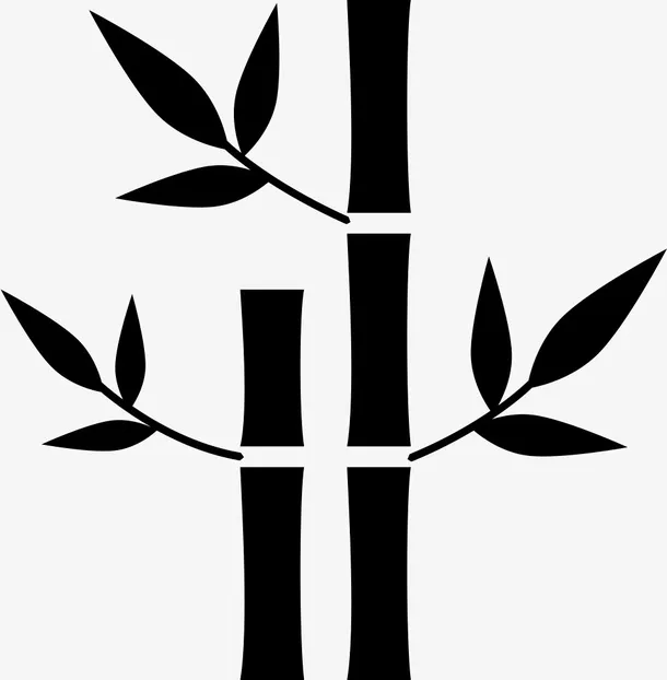 竹 竹竿 黑色 春天 图标免抠