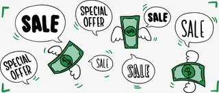 美元散落矢量图免抠