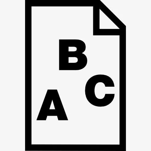 纸张与ABC字母图标免抠