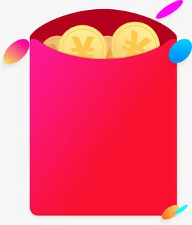 卡通金币红包免抠