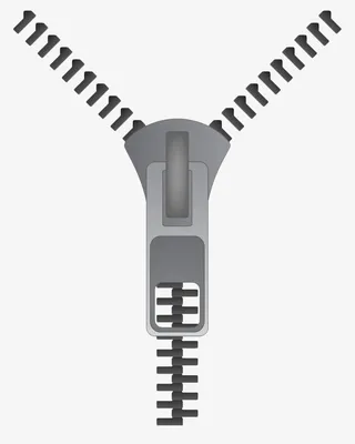 手绘矢量金属拉链免抠