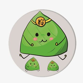 卡通漫画绿色可爱粽子免抠