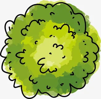 绿色水彩春季草丛免抠