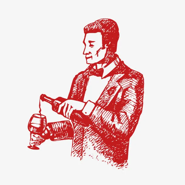 手绘红酒免抠