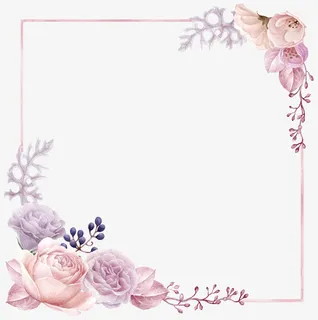 手绘花草花卉边框设计免抠