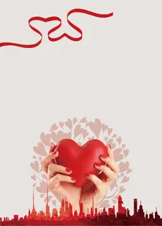 手捧红爱心慈善公益海报背景素材高清