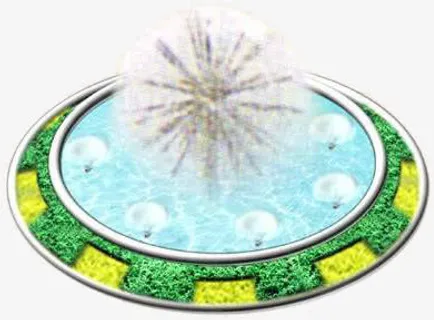 后期喷泉俯瞰图片免抠