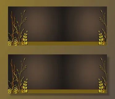 深色树苗清新背景banner免抠