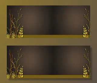 深色树苗清新背景banner免抠