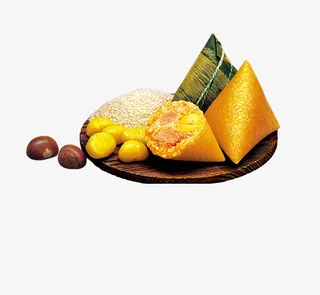 唯美简约粽子美食糯米美食装饰设免抠