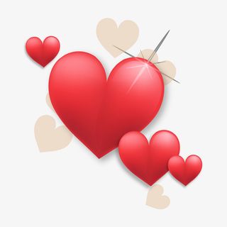 婚礼装饰红色爱心免抠