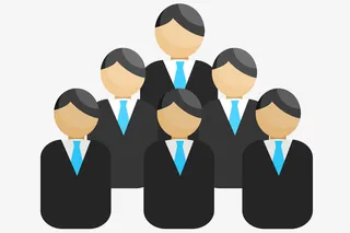 一群黑色团队小组插画免抠