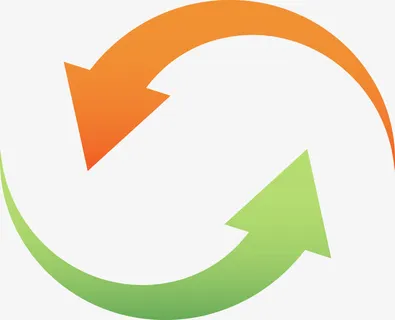 矢量两箭头循环PNG图片免抠