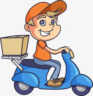 卡通立体物流快递员免抠