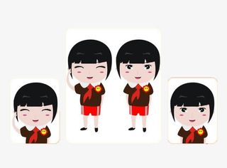 少先队员卡通女孩形象免抠