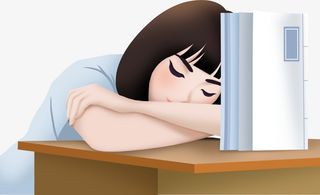 教室里睡觉的女孩免抠