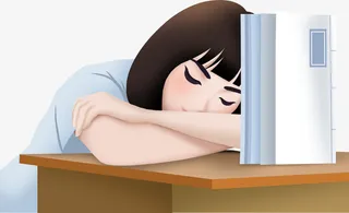 教室里睡觉的女孩免抠