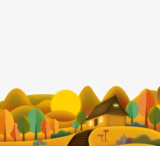 秋天卡通元素图免抠